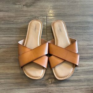 Old Navy Women's Brown Cross-Strap Sandals